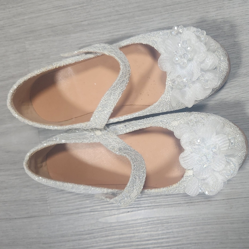 Girls Silver Dress Shoes Size 29